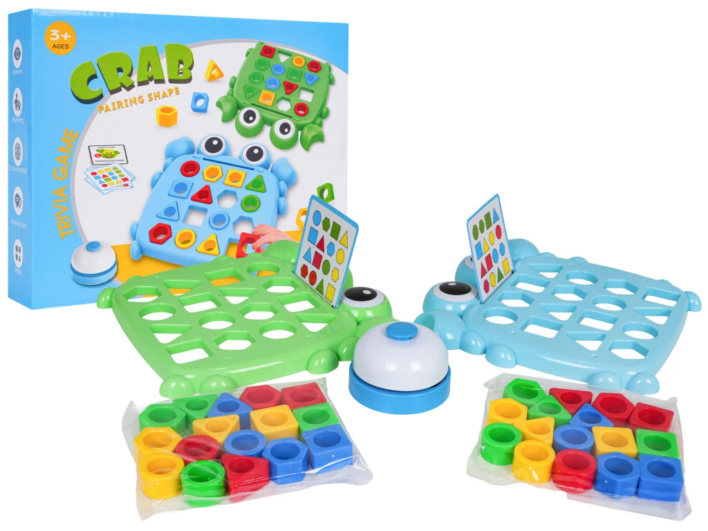 Ügyes rákjáték, színek és formák párosítása