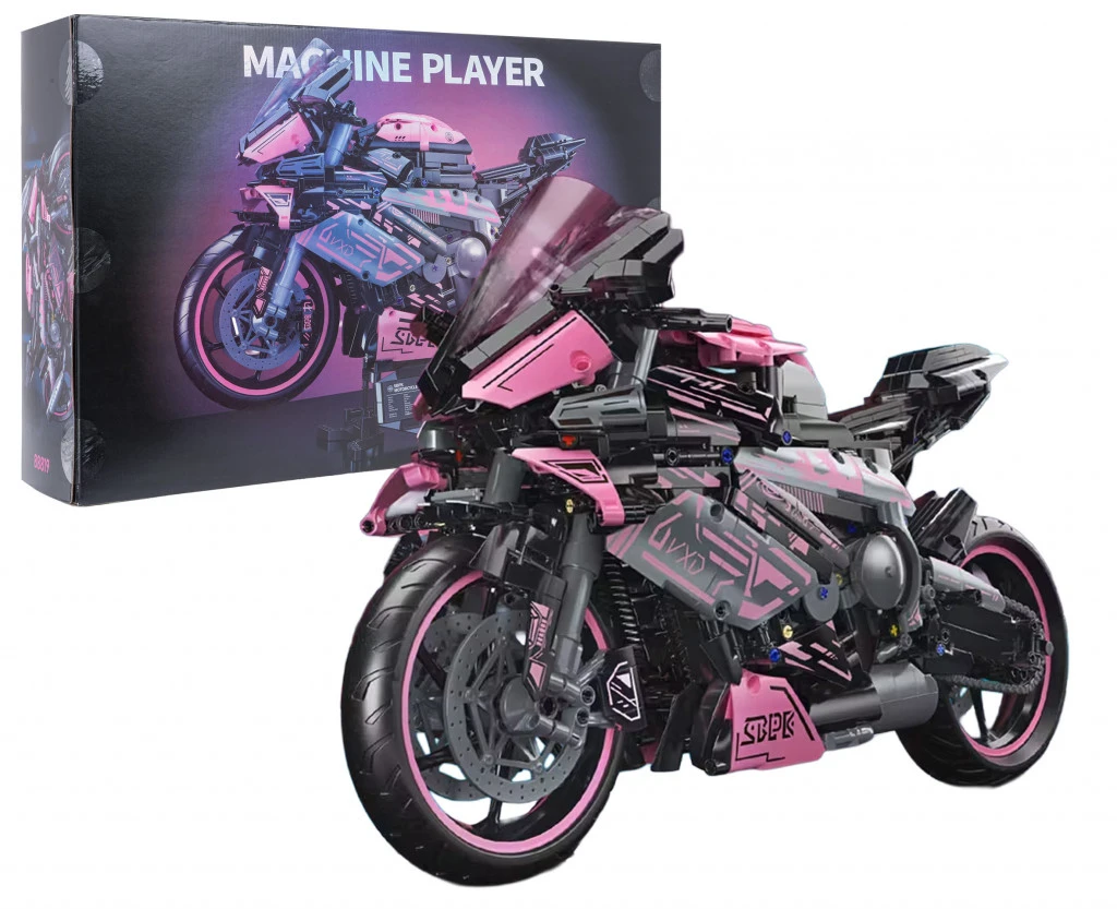 Rózsaszín Versenymotor Építőelem Készlet – 2066 darabos