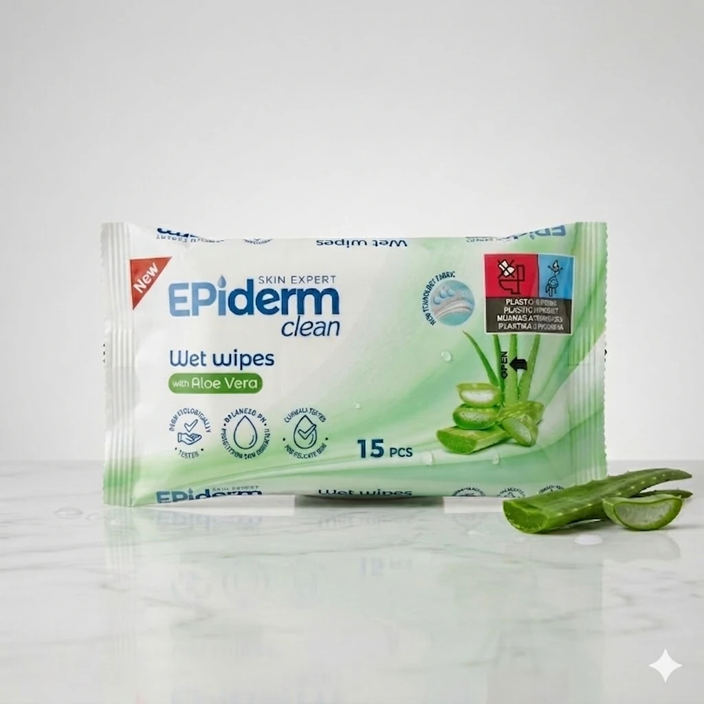 EPIDERM CLEAN NEDV.TÖRLŐK.ALOE VERA 15DB