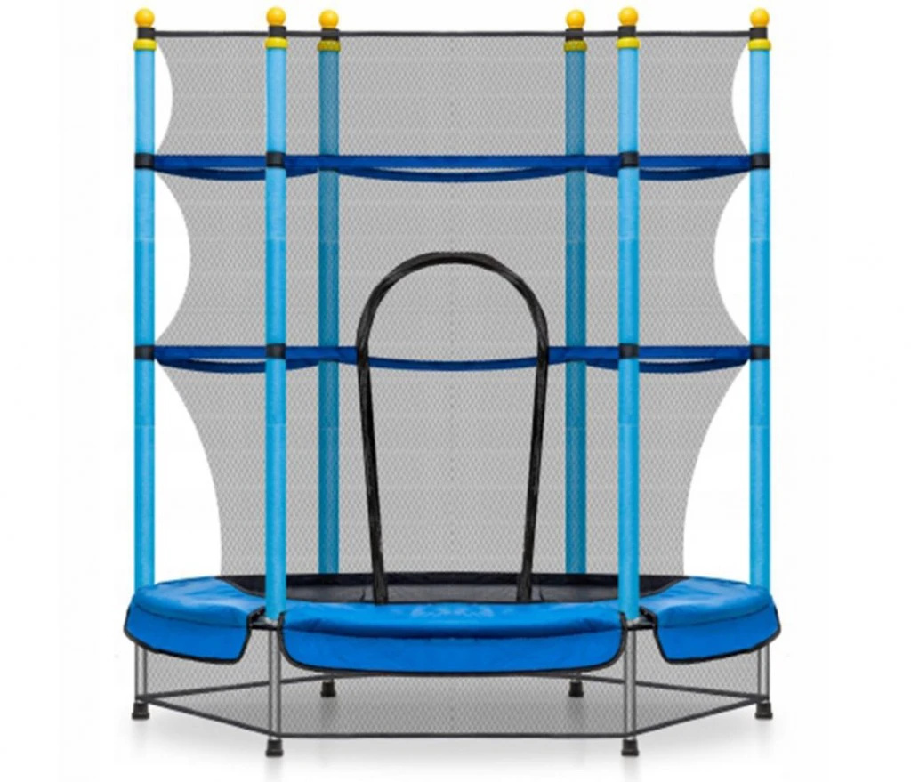 Gyerek trambulin biztonsági hálóval kék színben 165 x 140 cm