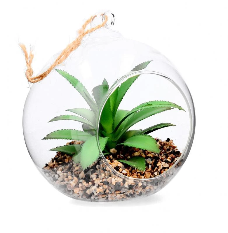 Dísznövény üveggömbben akasztóval 12×10,5x13cm