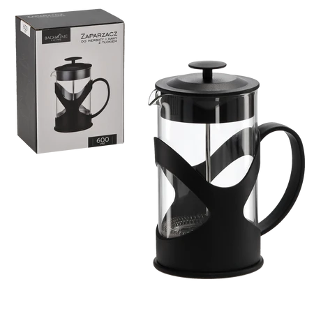 Modern kávé- és teafőző – 350 ml, üvegtest fekete borítással