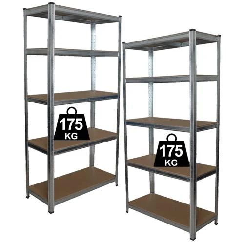 2 darabos nagy teherbírású horgonyzott fémpolc 90 x 180 x 30 cm