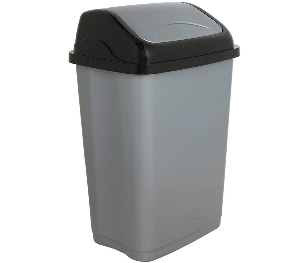Szürke klasszikus műanyag szemetes – 26 literes