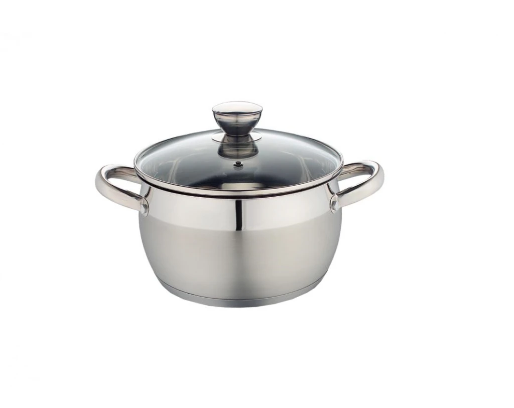 Rozsdamentes edény üveg fedővel -5L 24cm