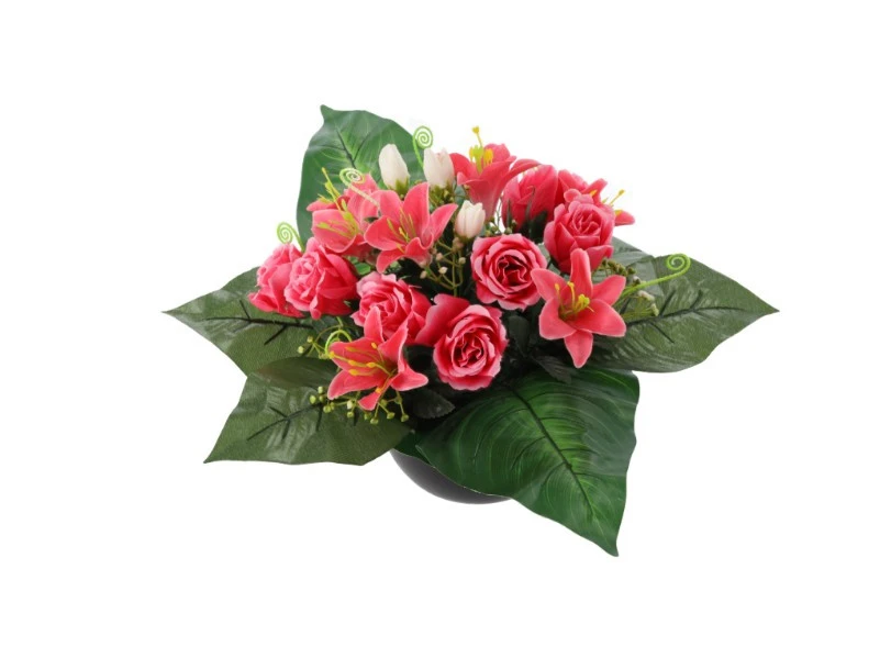 Vegyes liliom csokor tálban – rózsaszín (40 x 30 cm)