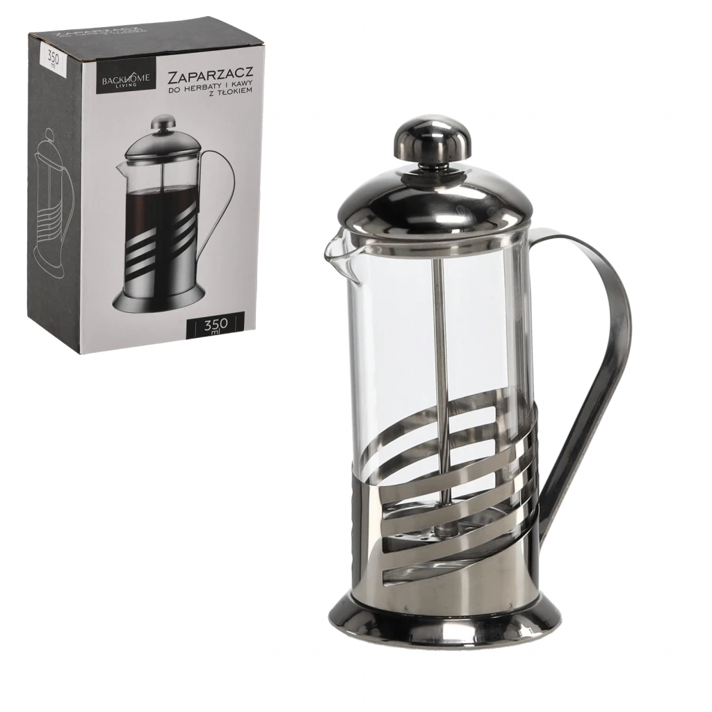 Francia presszó kávé- és teafőző, 350 ml – Üveg tartállyal és rozsdamentes acélból