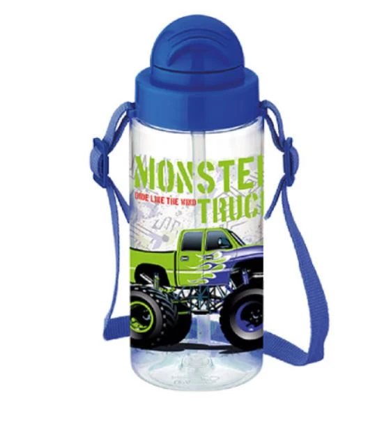 Monster truckos szívószálas gyerek kulacs