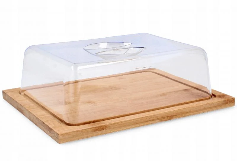 Cook Line bambusz vágódeszka műanyag fedéllel 20 x 13,5 cm