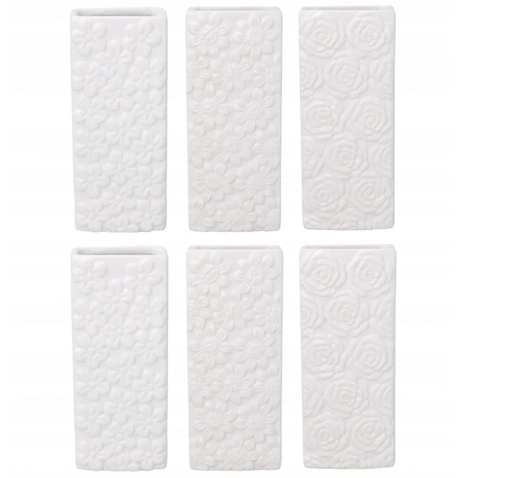 Fehér virág mintás kerámia légnedvesitő 6 darabos szett