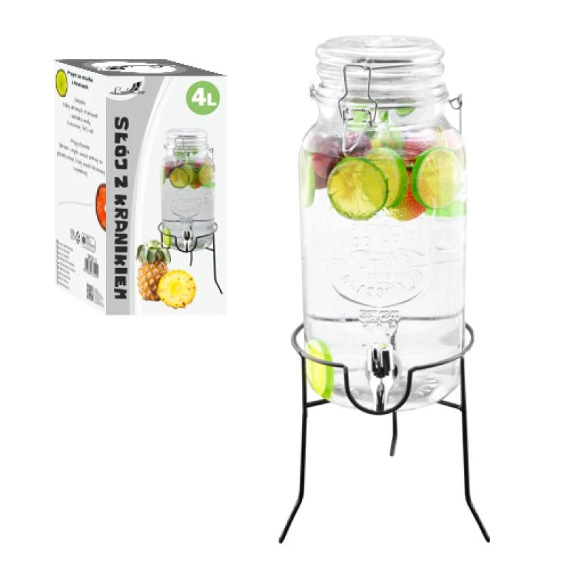 4 literes limonádés üveg csatos fedéllel és állvánnyal