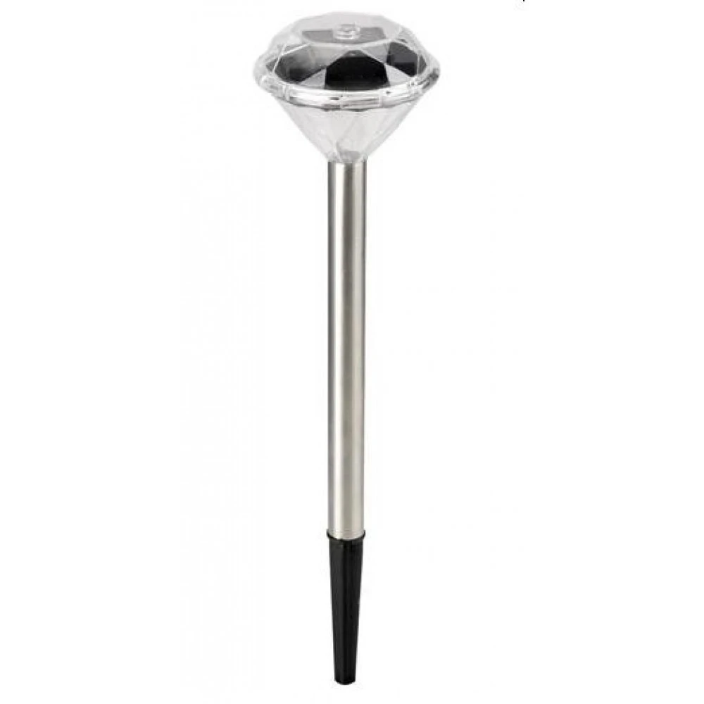 Diamond napelemes kerti lámpa rozsdamentes acéból 7,5 x 7,5 x 34,5 cm