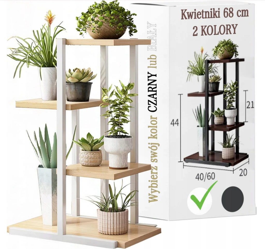 Virágtartó állvány – fehér színben