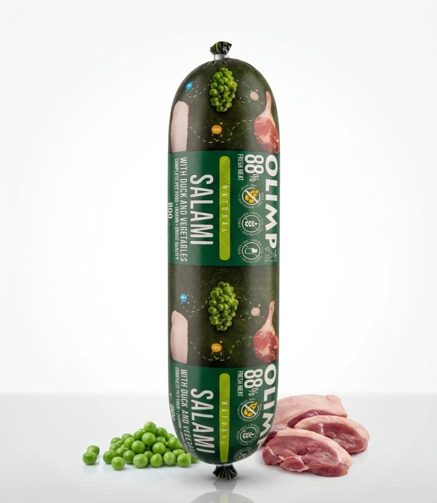 OLIMP KUTYASZALÁMI KACSAHÚS-ZÖLDSÉG 800G
