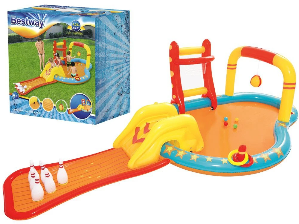 Bestway bowlingos felfújható vízi játszótér – 435 x 213 x 117 cm