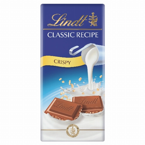 Lindt Classic Recipe tejcsokoládé ropogós rizspehellyel 100 g 