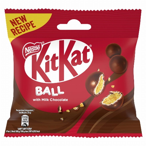 KitKat Ball ropogós búzapehelygolyók fehér krémmel és tejcsokoládéval bevonva 36 g