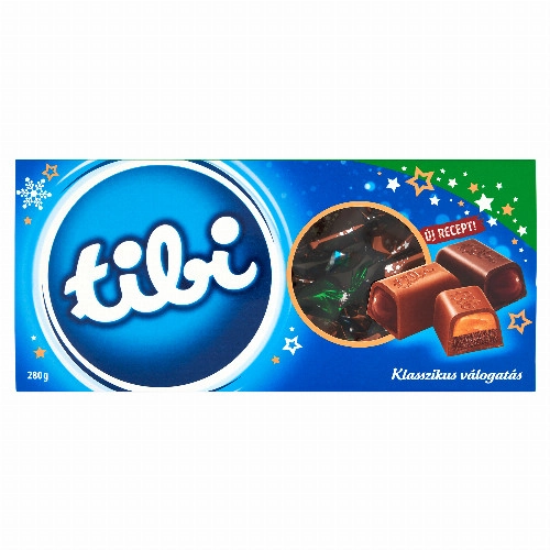 Tibi klasszikus szaloncukor válogatás ét- és tejcsokoládéval 280 g
