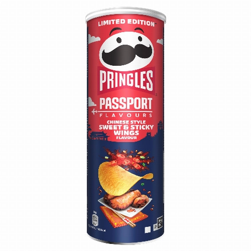 Pringles Passport Flavours Chinese Style édes és ragacsos csirkeszárny ízesítésű sós snack 165 g