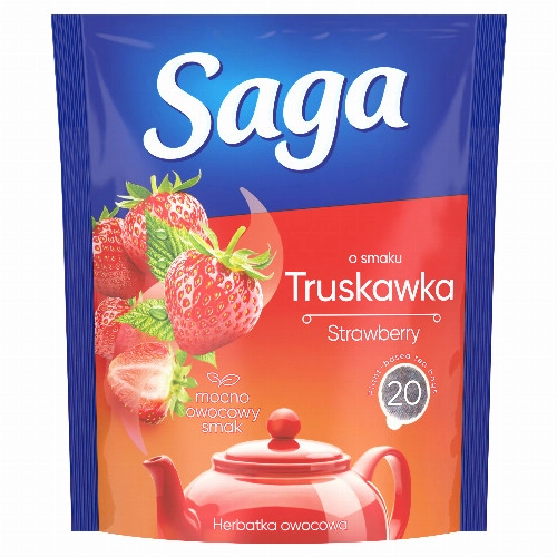 Saga Strawberry ízesített gyümölcstea 20 filter 34 g