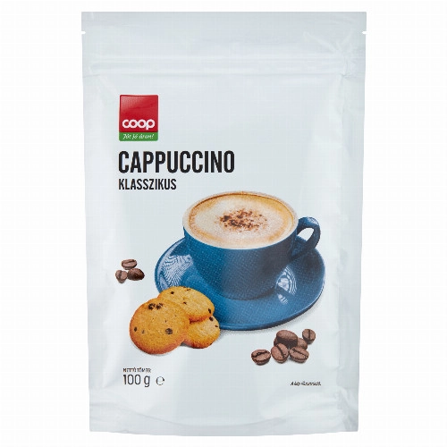 Coop klasszikus cappuccino instant kávéitalpor 100 g