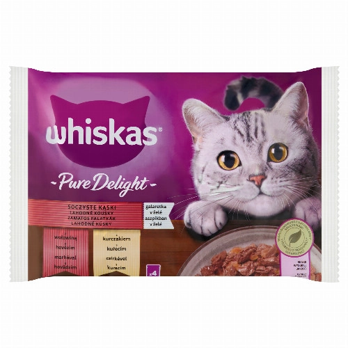 Whiskas Pure Delight teljes értékű nedves eledel felnőtt macskáknak 4 x 85 g (340 g)