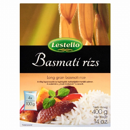 Lestello hosszú szemű fehér basmati rizs 4 x 100 g