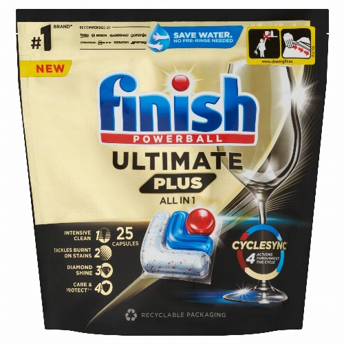 Finish Powerball Ultimate Plus All in 1 Regular mosogatógép kapszula 25 db 305 g