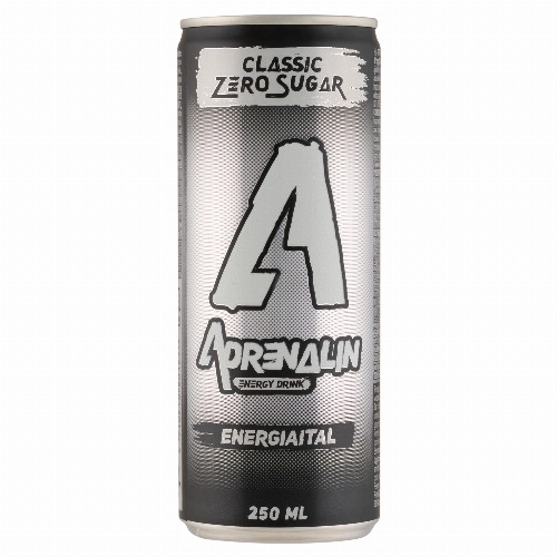 Adrenalin Classic Zero tutti-frutti ízű szénsavas energiaital koffeinnel, vitaminokkal 250 ml