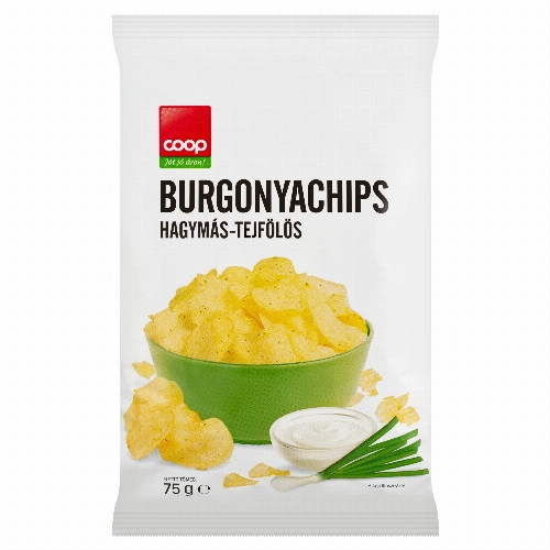 Coop hagymás-tejfölös burgonyachips 75 g