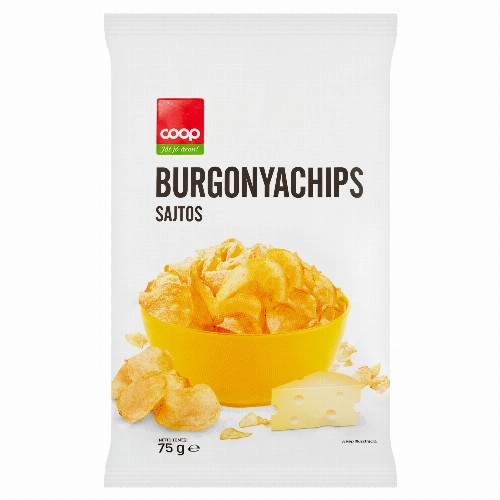 Coop sajtos burgonyachips 75 g 