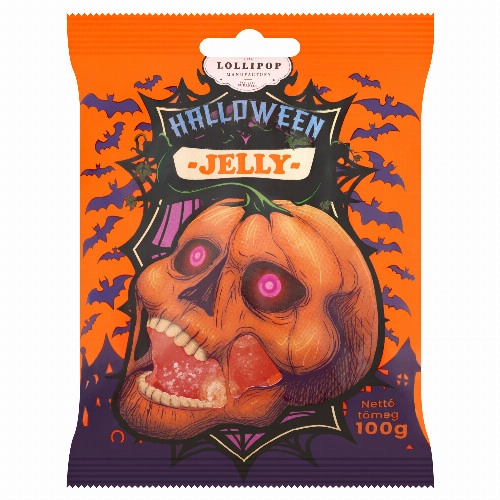 Lollipop Halloween zselé gyümölcs ízű zselécukorka 100 g