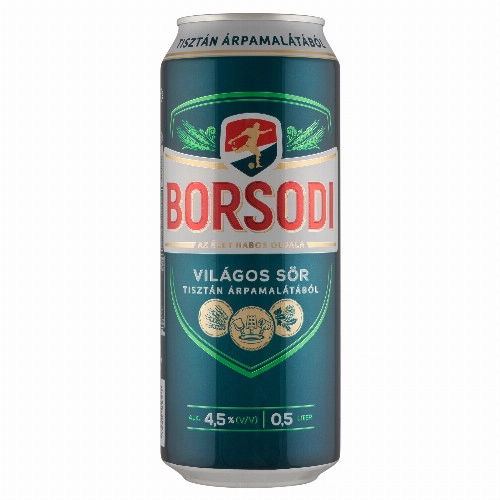 Borsodi világos sör 4,5% 0,5 l