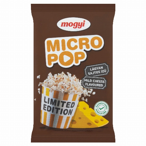 Mogyi Micro Pop mikrohullámú sütőben elkészíthető lágyan sajtos ízű pattogatni való kukorica 80 g