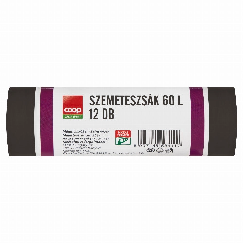 COOP SZEMETESZSÁK 60L 12DB