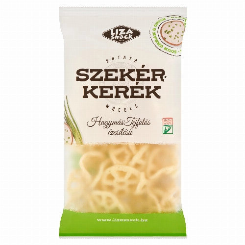 Liza Snack Szekérkerék hagymás-tejfölös ízesítésű burgonyasnack 40 g