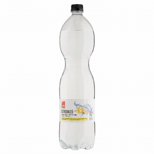 Coop citromízű szénsavas üdítőital édesítőszerekkel, természetes ásványvízből 1,5 l
