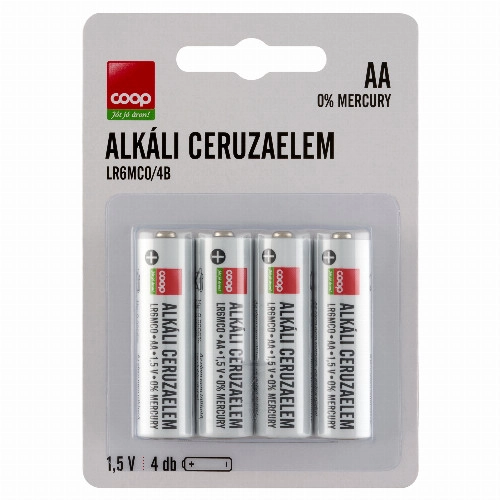 Coop alkáli ceruzaelem LR 6MCO AA 1,5V 4 db