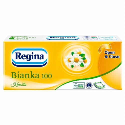 Regina Bianka 100 Kamilla papír zsebkendő 3 rétegű 100 db