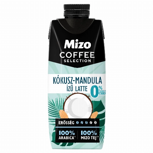 Mizo Coffee Selection Kókusz-Mandula ízű Latte UHT zsírszegény kávés tej édesítőszerekkel 250 ml