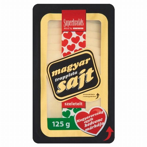 Magyar Trappista Sajt zsíros, félkemény, szeletelt trappista sajt 125 g