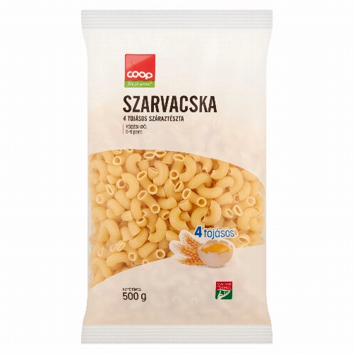 COOP 4TOJ.SZÁRAZTÉSZTA SZARVACSKA 500G