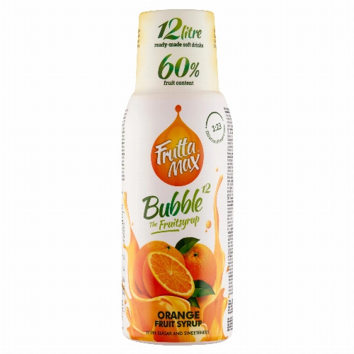 FruttaMax Bubble¹² narancs gyümölcsszörp izocukorral és édesítőszerekkel 500 ml