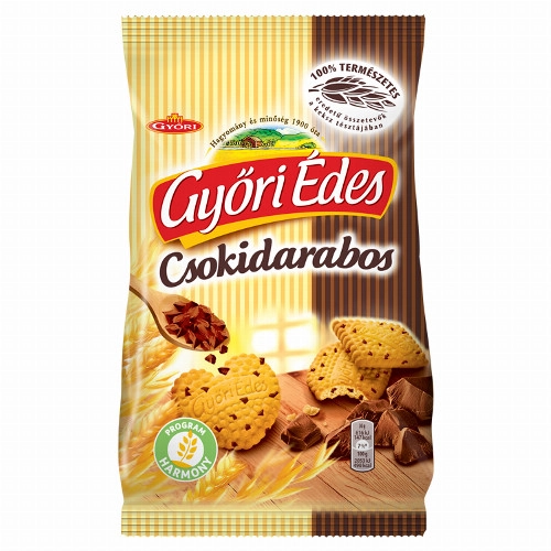 Győri Édes Csokidarabos omlós, mézes keksz csokoládédarabokkal 150 g