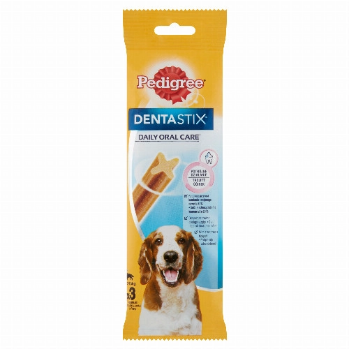 Pedigree DentaStix kiegészítő állateledel 10-25 kg-os, 4 hónapnál idősebb kutyák számára 3 db 77 g