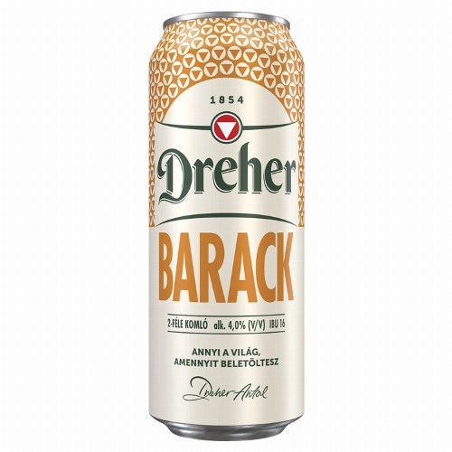 Dreher Barack világos sör és barack ízű ital keveréke 4% 0,5 l