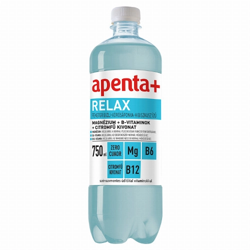 Apenta+ Relax feketeribizli-vörösáfonya-hibiszkusz ízű szénsavmentes üdítőital vitaminokkal 750 ml