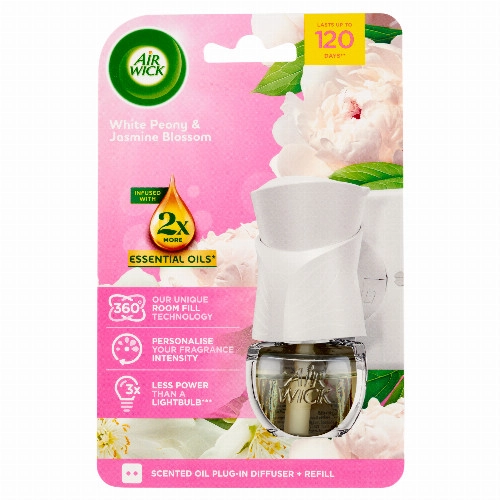 Air Wick Fehér Bazsarózsa és Jázminvirág elektromos légfrissítő készülék & utántöltő 19 ml