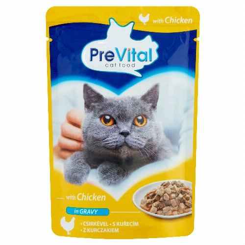 PreVital teljes értékű állateledel felnőtt macskák számára csirkével szószban 100 g