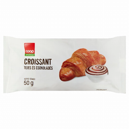 Coop tejes és csokoládés croissant 50 g